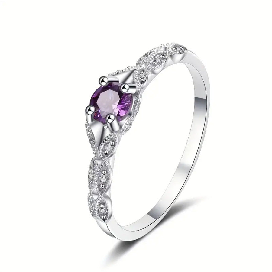 Amethyst Ring for Women with white background