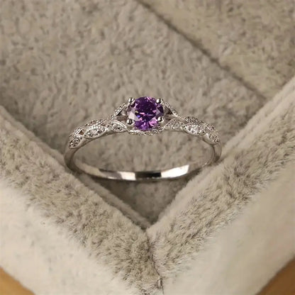 Amethyst Ring for Women with white background