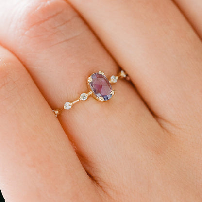 Amethyst Ring with white background