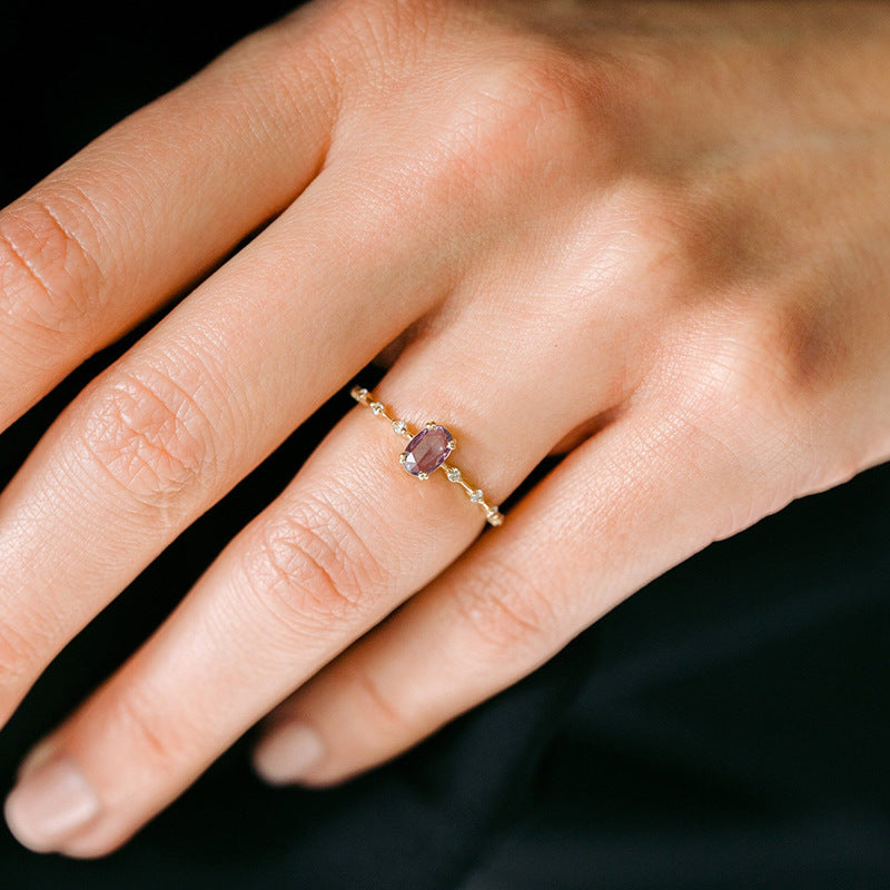 Amethyst Ring with white background