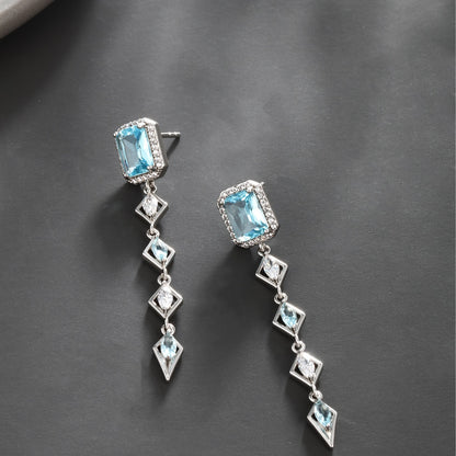 Antique Aquamarine Earrings with black background