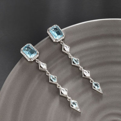 Antique Aquamarine Earrings with black background