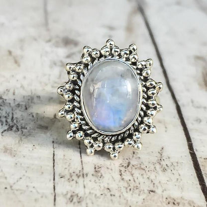 Antique Moonstone Ring with white background