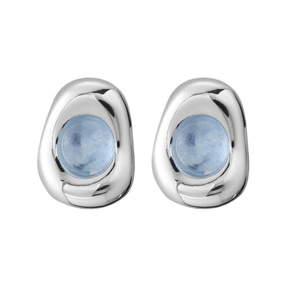 Aquamarine Earrings Studs