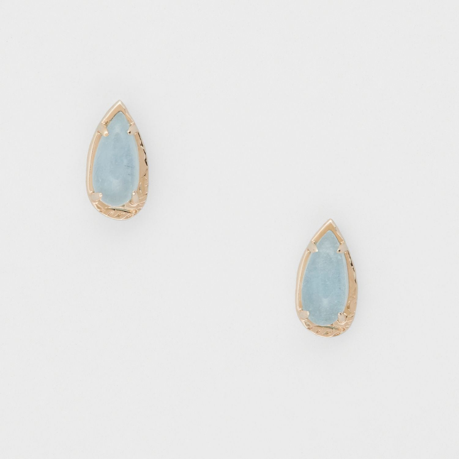 Aquamarine Earrings with white background