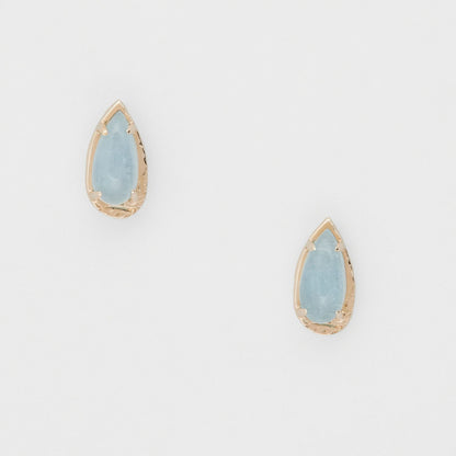 Aquamarine Earrings with white background
