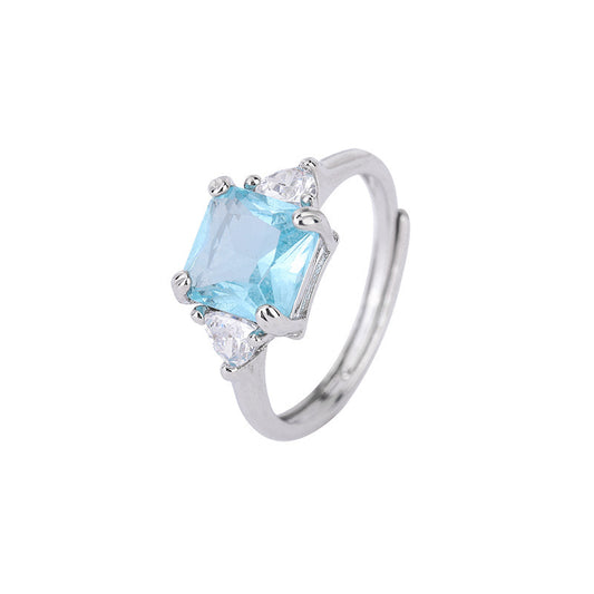 Aquamarine Ring for Women with white background