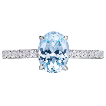 Aquamarine Ring with white background