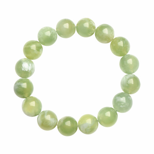 Green Jade Bracelet on white background.