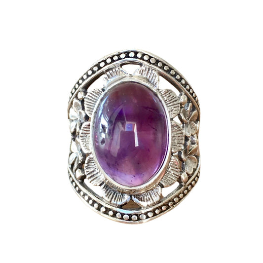 Men's Amethyst Ring with white background