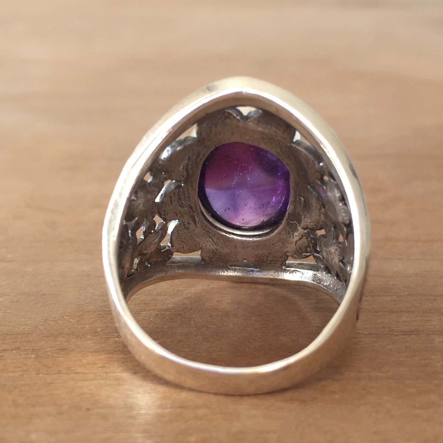 Men's Amethyst Ring with white background