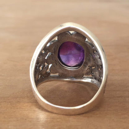 Men's Amethyst Ring with white background