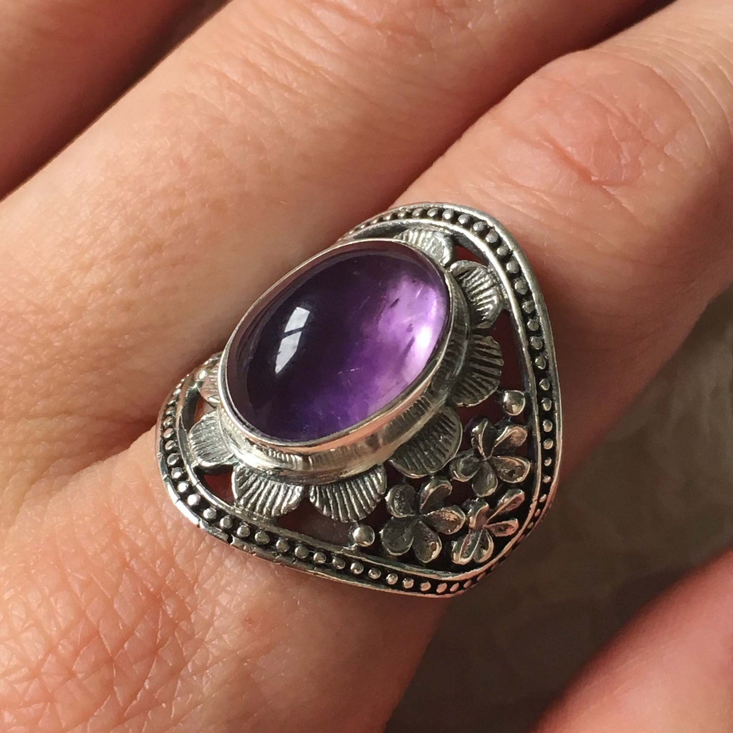 Men's Amethyst Ring with white background