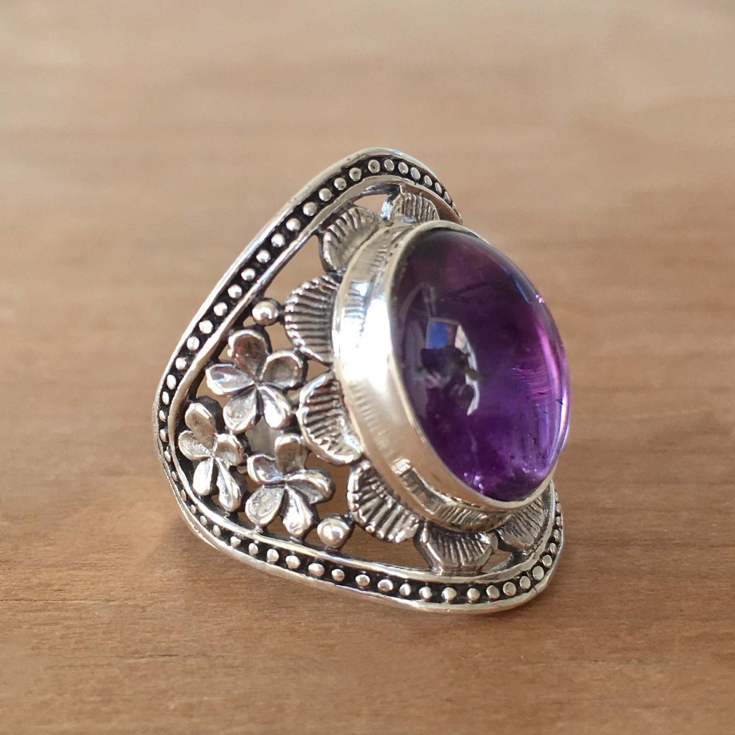 Men's Amethyst Ring with white background