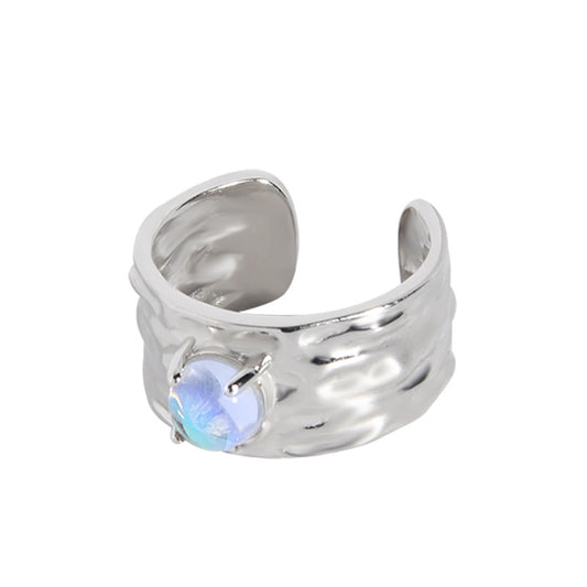 Moonstone Ring with White BG
