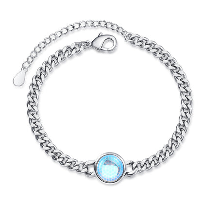 Moonstone Bracelet on white background.