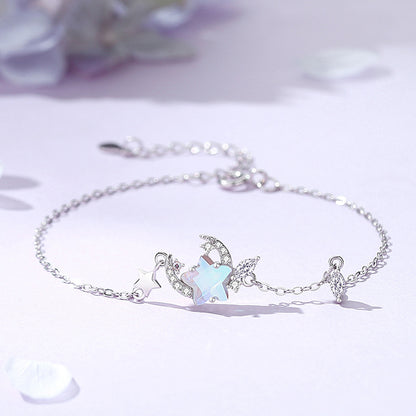 moonstone necklace with gray background