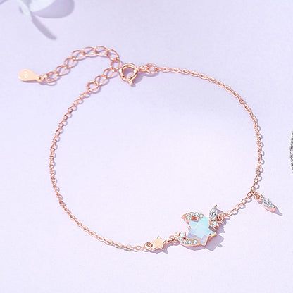 moonstone necklace with gray background