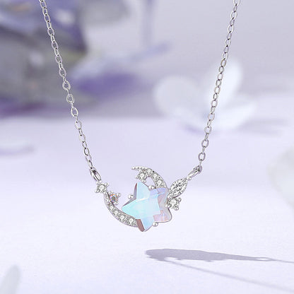 moonstone necklace with gray background