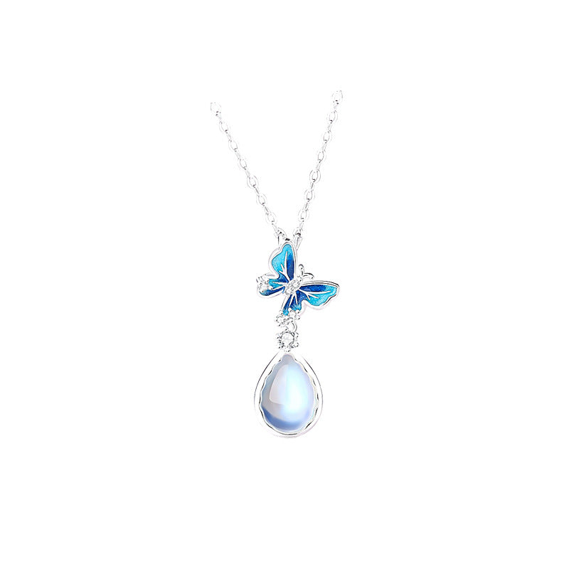 moonstone necklace with white background
