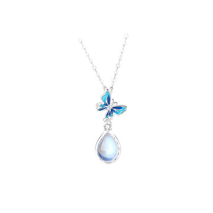 moonstone necklace with white background