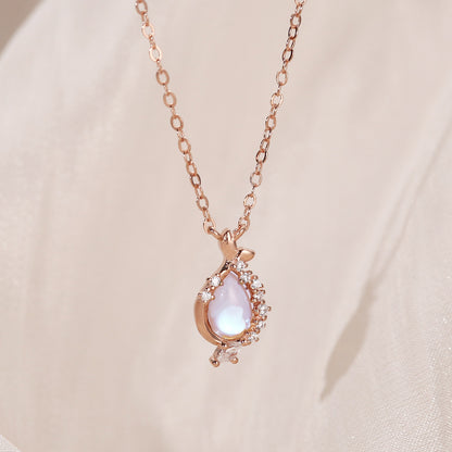 moonstone pendant necklace with On Table