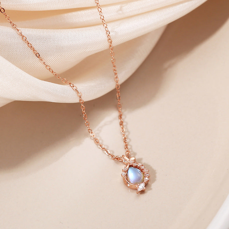 moonstone pendant necklace with On Table