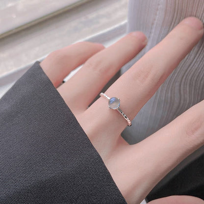 Moonstone Ring Middle Finger Look