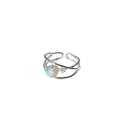 Moonstone Ring with White Background