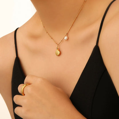 Seashell Necklace on woman