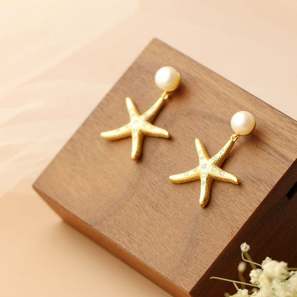 Sweet Starfish Earrings in Silver S925