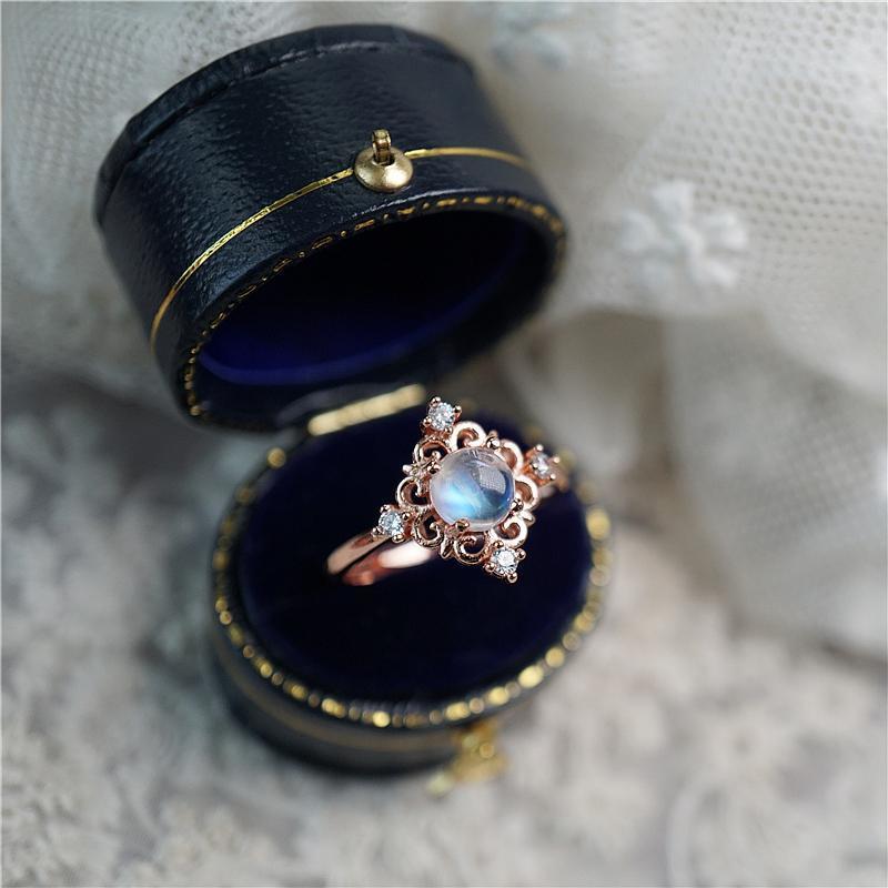 Vintage Moonstone Ring white background