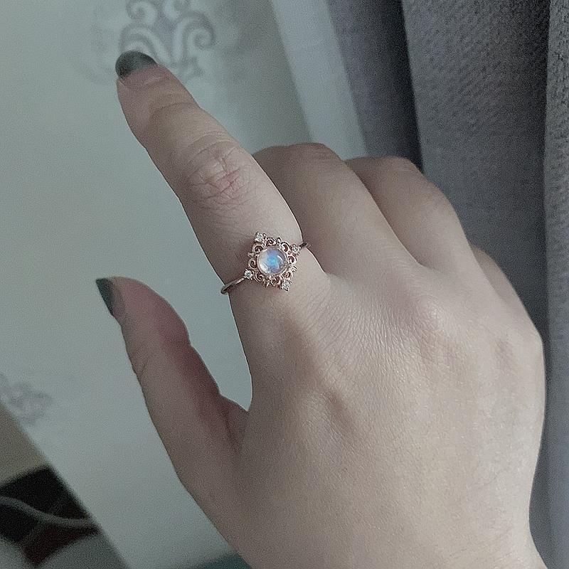 Vintage Moonstone Ring white background
