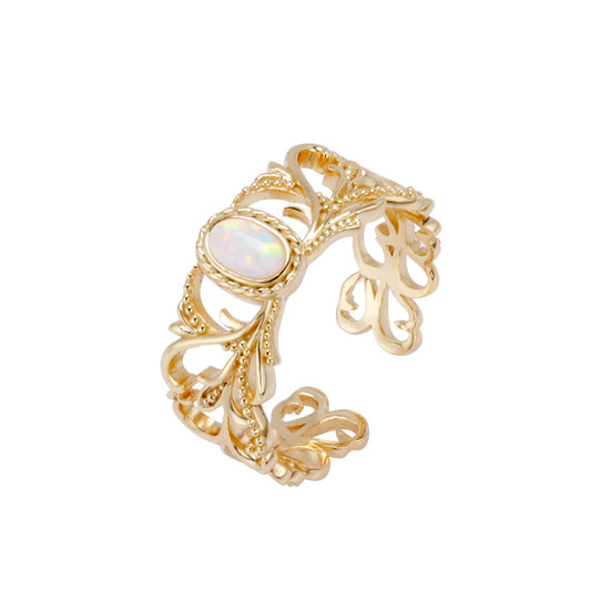 Vintage Opal Ring with white background