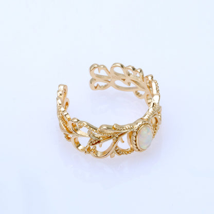 Vintage Opal Ring with white background