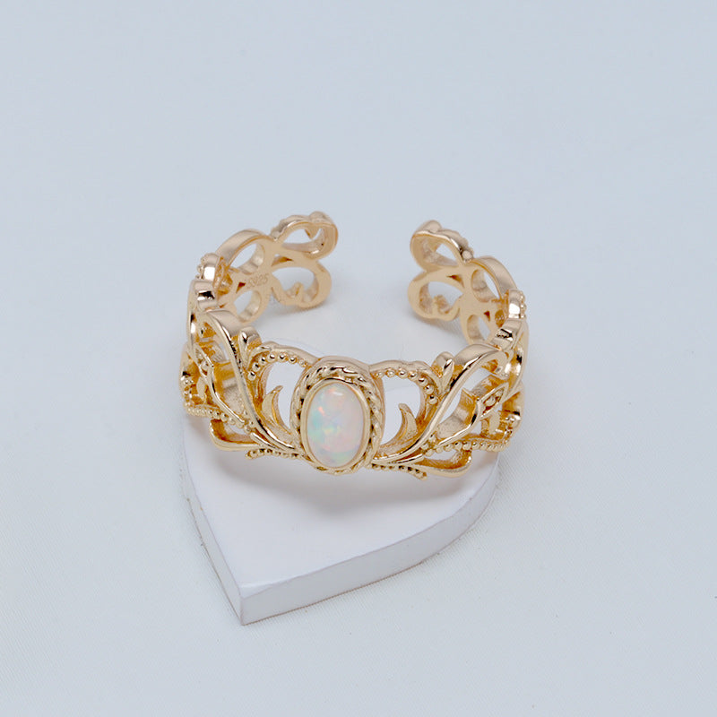 Vintage Opal Ring with white background