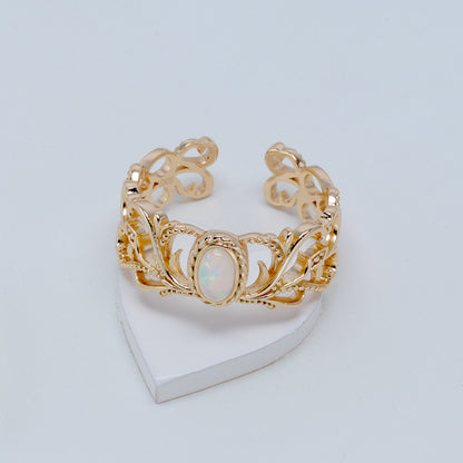 Vintage Opal Ring with white background