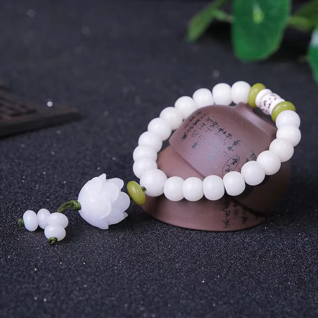 White-Jade-Bracelet-With-Lotus-Charm-3