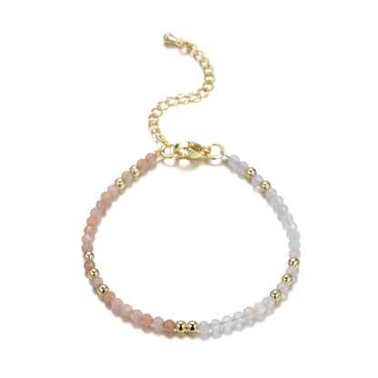 moonstone bracelet mixed with sunstone